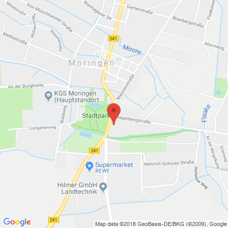 Position der Autogas-Tankstelle: Vr-bank In Südniedersachsen Eg in 37186, Moringen