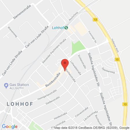 Position der Autogas-Tankstelle: Esso Tankstelle in 85716, Unterschleissheim
