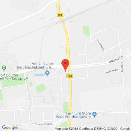 Position der Autogas-Tankstelle: Aral Tankstelle in 06847, Dessau