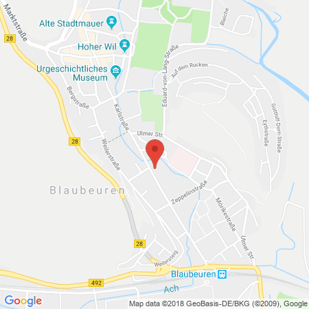 Position der Autogas-Tankstelle: Esso Tankstelle in 89143, Blaubeuren