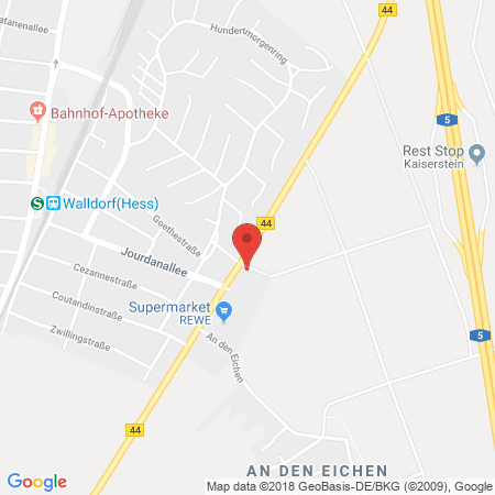 Position der Autogas-Tankstelle: Shell Tankstelle in 64546, Moerfelden-walldorf
