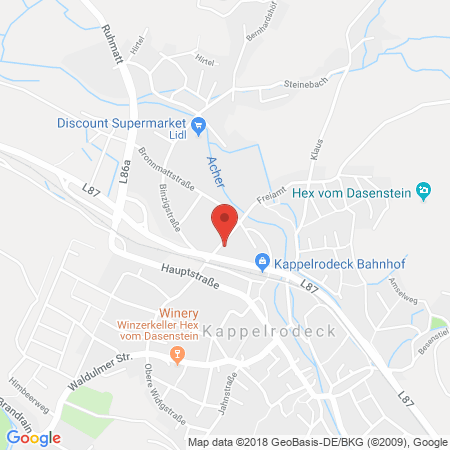 Position der Autogas-Tankstelle: Tank-center Leppert in 77876, Kappelrodeck