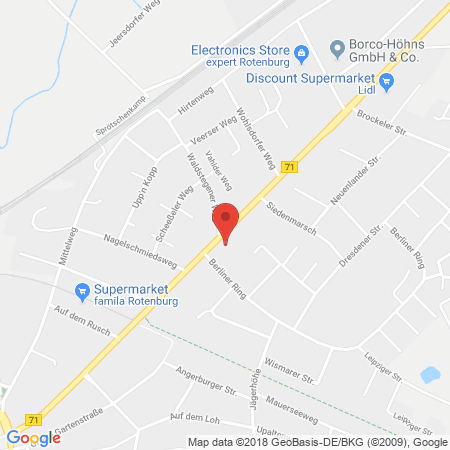 Position der Autogas-Tankstelle: Shell Tankstelle in 27356, Rotenburg