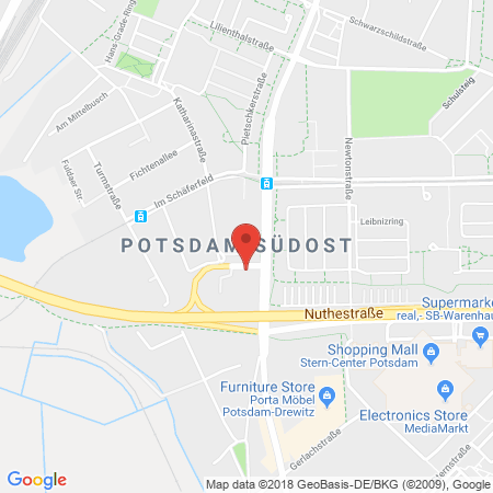 Position der Autogas-Tankstelle: Shell Tankstelle in 14480, Potsdam