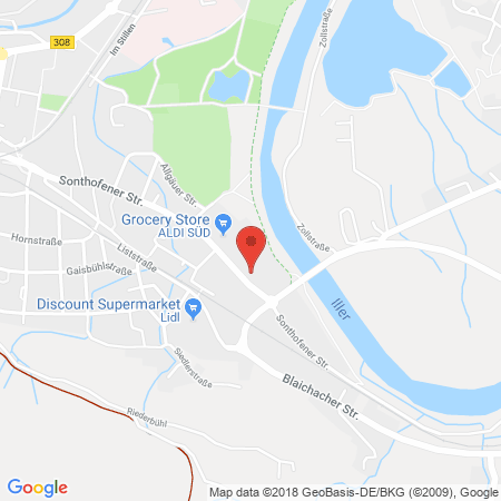 Position der Autogas-Tankstelle: Esso Tankstelle in 87509, Immenstadt