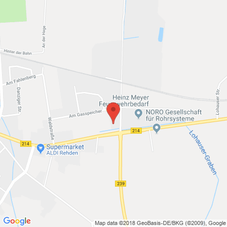 Standort der Tankstelle: Raiffeisen Groß Lessen-Diepholz Tankstelle in 49453, Rehden