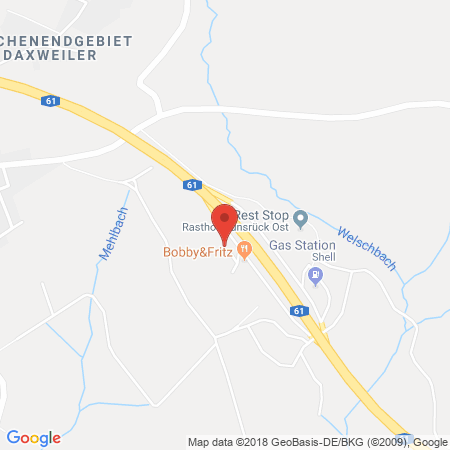 Position der Autogas-Tankstelle: Shell Tankstelle in 55442, Stromberg / Daxweiler