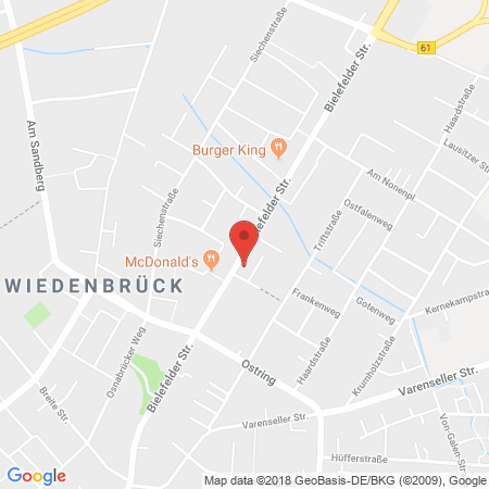 Position der Autogas-Tankstelle: JET Tankstelle in 33378, Rheda Wiedenbrueck