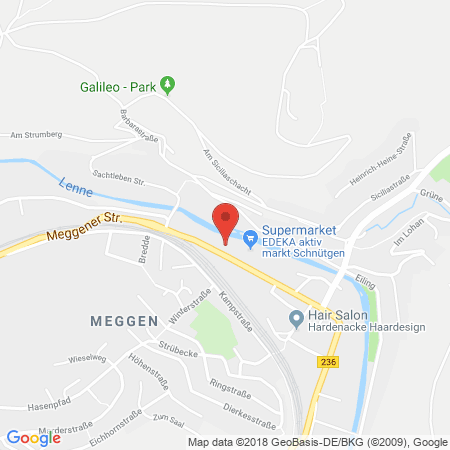 Position der Autogas-Tankstelle: Oil! Tankstelle Lennestadt in 57368, Lennestadt