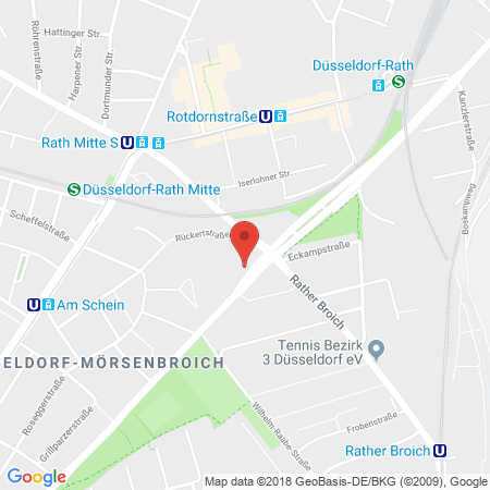 Position der Autogas-Tankstelle: Duesseldorf, St.franziskusstr.. in 40472, Duesseldorf