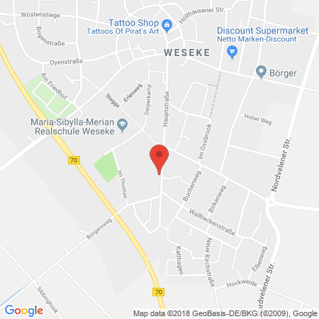 Position der Autogas-Tankstelle: AVIA Tankstelle in 46325, Borken