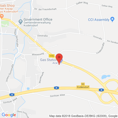 Position der Autogas-Tankstelle: Aral Tankstelle in 02923, Kodersdorf