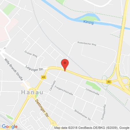 Position der Autogas-Tankstelle: Tankcenter Hanau in 63450, Hanau