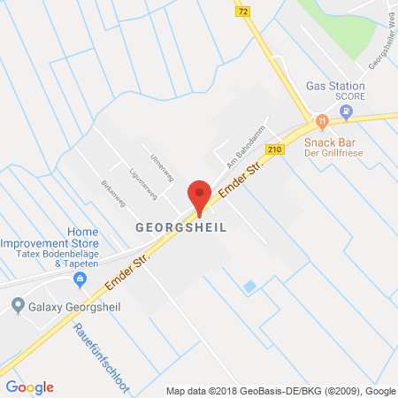 Position der Autogas-Tankstelle: Star Tankstelle in 26624, Südbrookmerland
