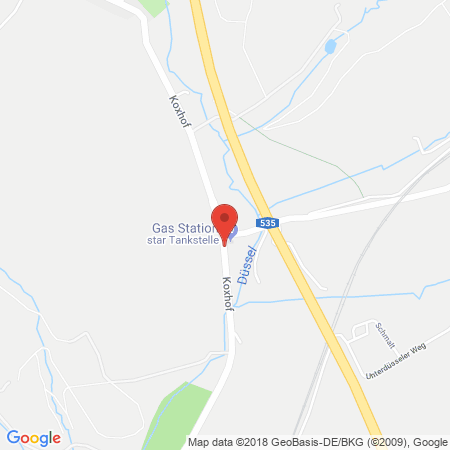 Position der Autogas-Tankstelle: Star Tankstelle in 42489, Wülfrath