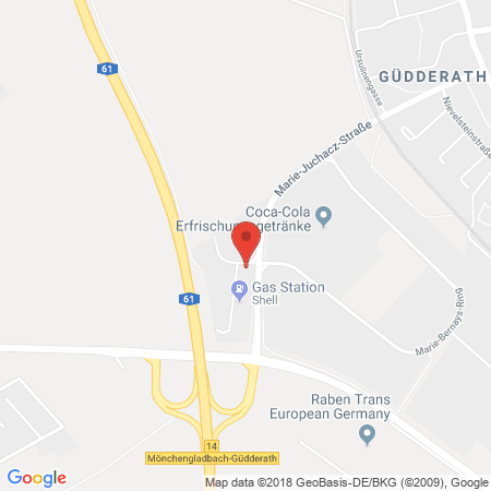 Position der Autogas-Tankstelle: Shell Tankstelle in 41199, Moenchengladbach