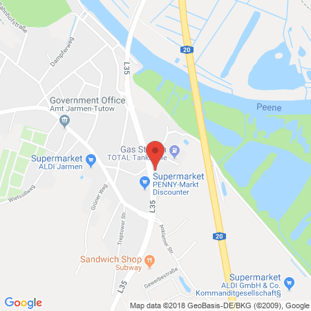Standort der Tankstelle: TotalEnergies Tankstelle in 17126, Jarmen