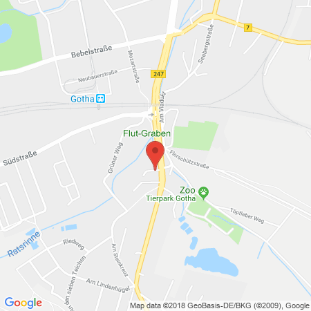 Position der Autogas-Tankstelle: Aral Tankstelle in 99867, Gotha