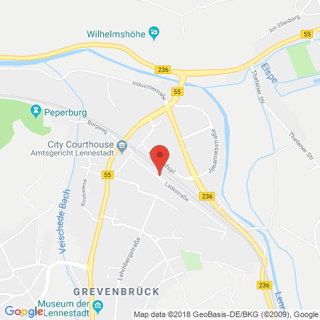 Position der Autogas-Tankstelle: Agravis Kornhaus Westfalen-süd Gmbh in 57368, Lennestadt-grevenbrück