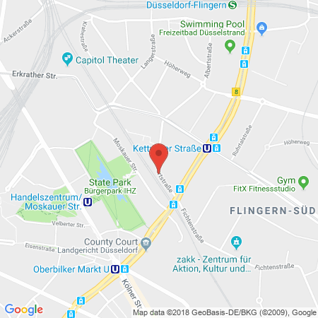 Standort der Autogas Tankstelle: SVG Nordrhein eG in 40233, Düsseldorf-Flingern