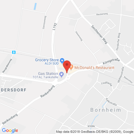 Position der Autogas-Tankstelle: Total Tankstelle in 53332, Bornheim