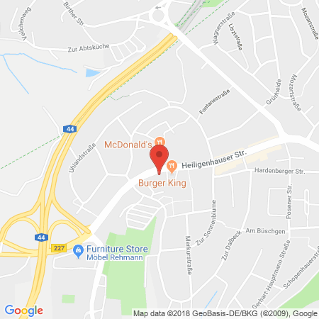 Position der Autogas-Tankstelle: Esso Tankstelle in 42549, Velbert