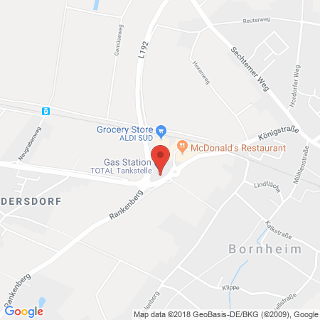 Position der Autogas-Tankstelle: Total Bornheim in 53332, Bornheim