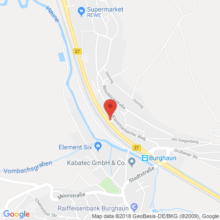 Position der Autogas-Tankstelle: AVIA Tankstelle in 36151, Burghaun