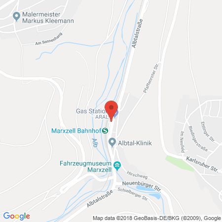 Standort der Tankstelle: ARAL Tankstelle in 76359, Marxzell