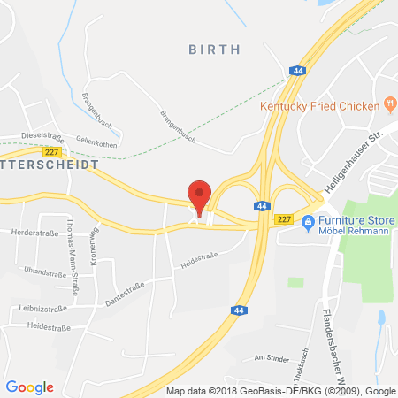 Position der Autogas-Tankstelle: JET Tankstelle in 42579, Heiligenhaus