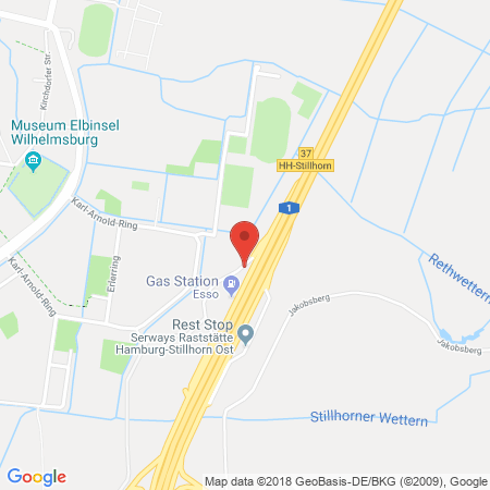 Standort der Autogas Tankstelle: BAB-Tankstelle Hamburg-Stillhorn West (Esso) in 21109, Hamburg-Stillhorn
