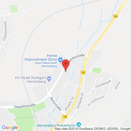 Position der Autogas-Tankstelle: Autohaus Weeber Gmbh in 71032, Herrenberg