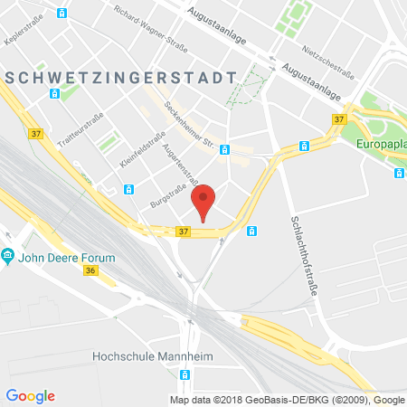Position der Autogas-Tankstelle: Shell Tankstelle in 68165, Mannheim
