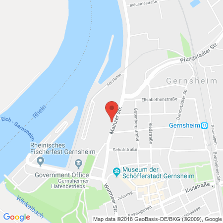 Position der Autogas-Tankstelle: Shell Tankstelle in 64579, Gernsheim