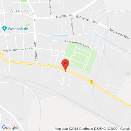 Position der Autogas-Tankstelle: Esso Tankstelle in 04808, Wurzen