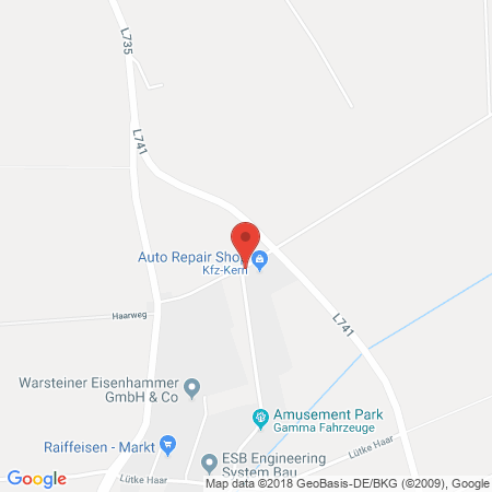 Standort der Autogas Tankstelle: KFZ-Kern in 59602, Rüthen-Altenrüthen