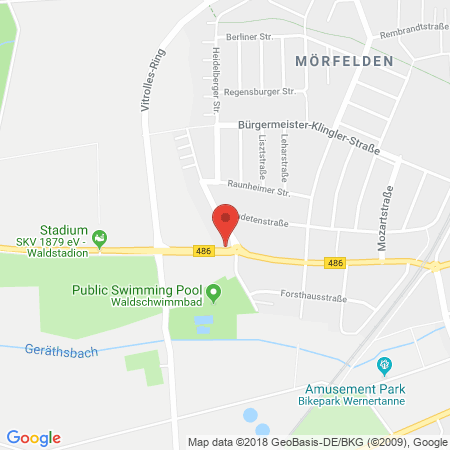 Position der Autogas-Tankstelle: Shell Tankstelle in 64546, Mörfelden-walldorf