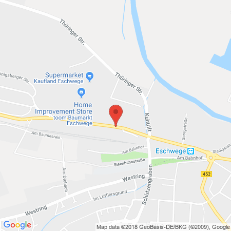Position der Autogas-Tankstelle: Raiffeisen-Warenzentrale Kurhessen-Thüringen GmbH in 37269, Eschwege