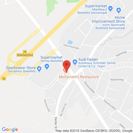 Position der Autogas-Tankstelle: Ratio Bielefeld in 33689, Bielefeld
