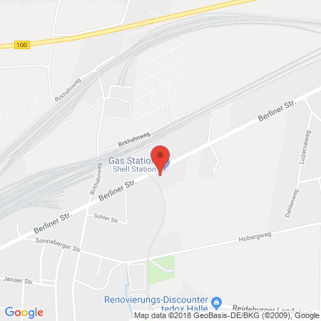 Position der Autogas-Tankstelle: Shell Tankstelle in 06116, Halle