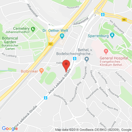 Position der Autogas-Tankstelle: Q1 Tankstelle in 33617, Bielefeld
