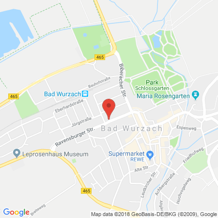 Position der Autogas-Tankstelle: Esso Tankstelle in 88410, Bad Wurzach