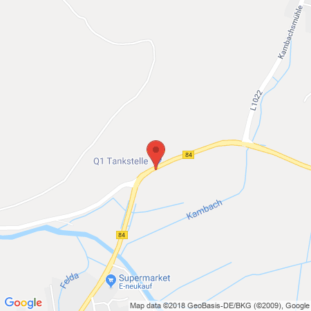 Position der Autogas-Tankstelle: Q1 Tankstelle in 36460, Dorndorf