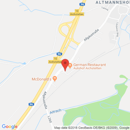 Position der Autogas-Tankstelle: Shell Tankstelle in 88317, Aichstetten