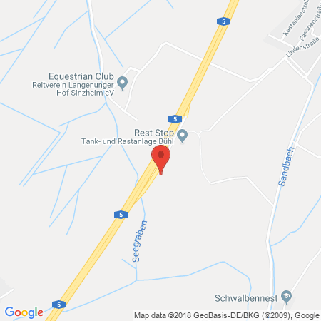 Position der Autogas-Tankstelle: Esso Tankstelle in 76532, Baden-baden