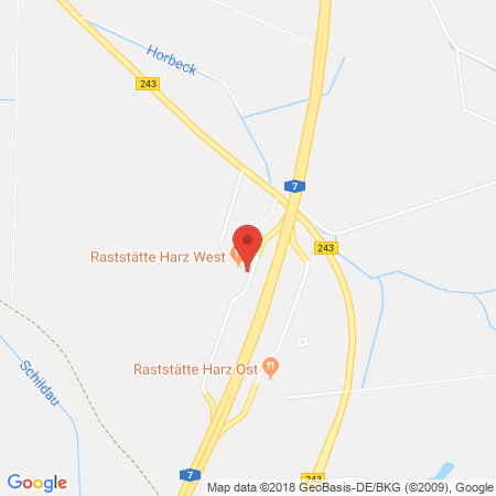 Position der Autogas-Tankstelle: Aral Tankstelle, Bat Harz West in 38723, Seesen