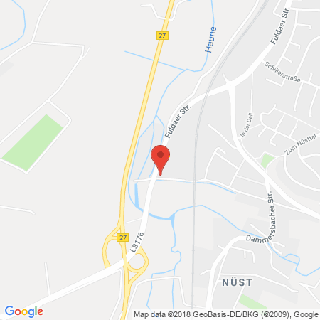 Position der Autogas-Tankstelle: Shell Tankstelle in 36088, Huenfeld