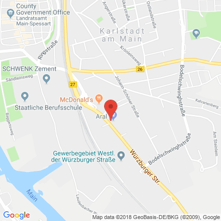 Standort der Tankstelle: ARAL Tankstelle in 97753, Karlstadt