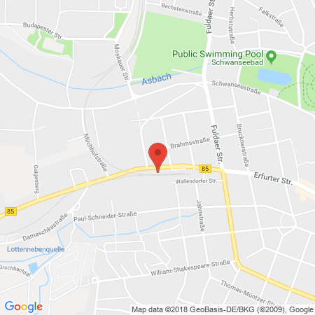 Position der Autogas-Tankstelle: JET Tankstelle in 99427, Weimar