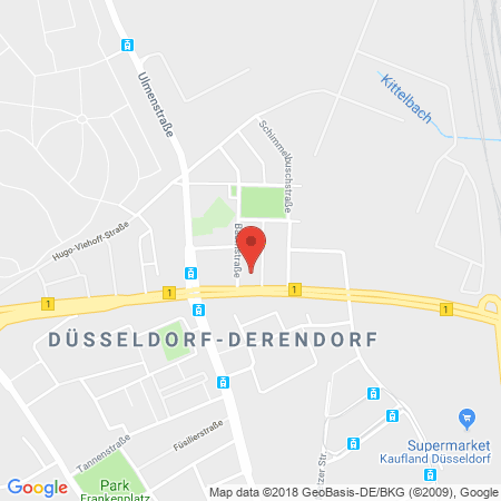Position der Autogas-Tankstelle: Esso Tankstelle in 40468, Duesseldorf